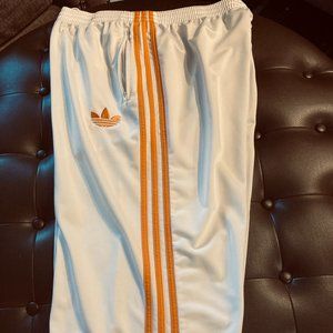 Adidas White Pants w/ Orange Stripes XXL